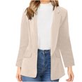 thumbnail image 1 of IROINID Veste Blazer pour Femmes Manches Longues Couleur Unie Col Rabattu, Cardigan Ample pour Affaires, 1 of 9