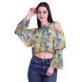 thumbnail image 2 of Moomaya Plus Size Cold Shoulder Top Printed Ladies Tops Blouses Women Party Tops, 2 of 4