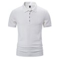thumbnail image 1 of LSLJS Men Casual Solid Button Short Sleeve Lapel Collar Pullover T Shirt Tops, Mens Shirts Summer Clothes, 1 of 8