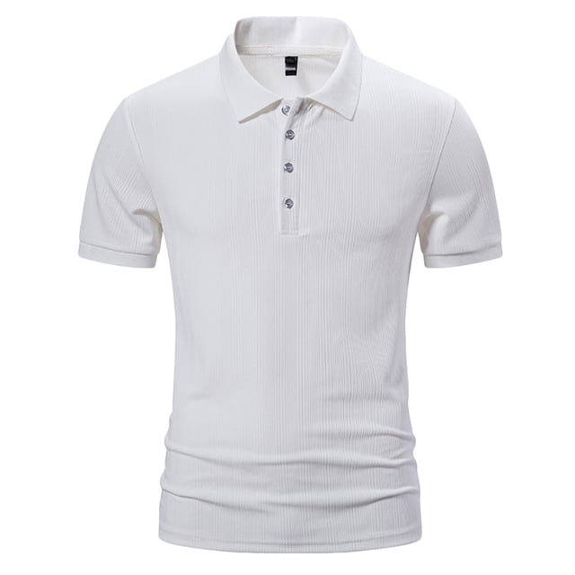 LSLJS Men Casual Solid Button Short Sleeve Lapel Collar Pullover T Shirt Tops, Mens Shirts Summer Clothes