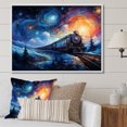 thumbnail image 1 of Designart Art Mural Encadré de Train, Rails de Train Modernes par Vincent, Grande Déco d'Art Mural Encadré de Train, Art Mural Encadré Moderne Bleu et Blanc, Cadre de Couleur Blanche 32x16 Pouces, 1 of 5