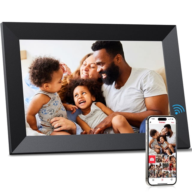 FRAMEO 10inch Digital Picture Frame WiFi Smart Photo Frame Electronic Digital Picture Frames Load from Phone1280x800 HD IPS Touch Screen,Automatic/Slideshow/Share Videos Photo-Black