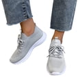thumbnail image 3 of Kcodviy Spring and Summer Women Sneaker Wedges Shoes for Women Size 12 Sports Shoes Flat Bottom Sneaker Boots for Women Size 11 Lightweight Flying Woven Mesh Breathable Comfortable Solid Color Lace, 3 of 9
