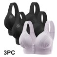 thumbnail image 2 of FAIWAD 3Pc Wireless Bras for Women Plus Size Full Coverage Front Closure Bralettes No Underwire Breathable Everyday Bra, 2 of 9