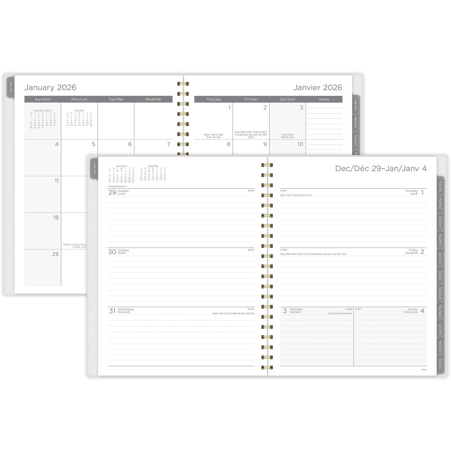2026 Mead® Glacier Grey Large Weekly Planner