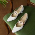 thumbnail image 5 of B91xZ Chaussures pour Femmes Bout Rond Ballerines Extensibles Décontractées Mode Fête Robe Ballerines Chaussures, Blanc 7, 5 of 5