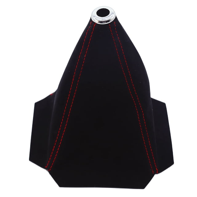 Youkk Gear Shift Collars Boot Suede Auto Shifter Knobs Cover Gaiter Shift Lever Ball Dust-proof Handbrake Red Line