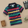 thumbnail image 1 of Chandail Polo à Rayures pour Tout-Petits Garçons, Chemises d'Uniforme pour Garçons, Chemises de Rugby à Manches Courtes, Tenue Garçon 2T, 1 of 3