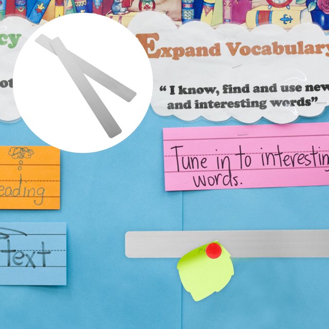 IFANLANDOR 2Pcs Silver Magnetic Wall Board Strips Iron For Memo Organization