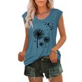 thumbnail image 1 of Womens Cap Sleeve Tops Summer Tank Top Casual Basic Tees Shirts Loose Blouses, 1 of 4