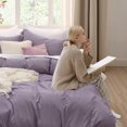 thumbnail image 3 of Bedsure Grayish Purple Twin Duvet Cover Set - Soft Prewashed Duvet Cover Twin Size, 2 Pieces, 1 Duvet Cover 68x90 Inches with Zipper Closure and 1 Pillow Sham, Comforter Not Included, 3 of 6