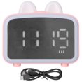 thumbnail image 2 of Digital Radio Alarm Clock, Mini Clock  Digital Speaker  for Office for Bedroom Pink, 2 of 7