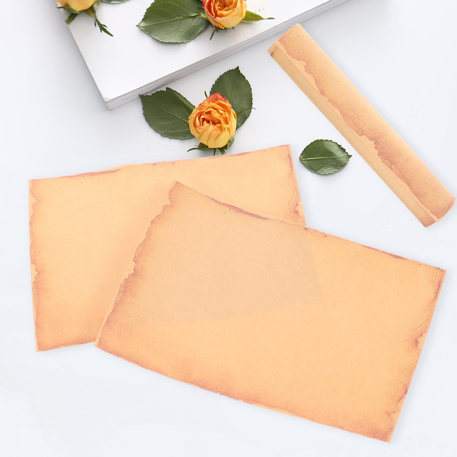 BESTYASH Decorative Orange Writing Paper Retro Letter Paper for Personal and Printing Use