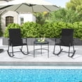 thumbnail image 4 of Costway 4 PCS Outdoor Rocking Chairs with Breathable Backrest Smooth Safe Rocking Design Black, 4 of 9