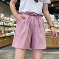 thumbnail image 2 of Mode Femme Short Décontracté Uni Taille Haute Ample Bandage, 2 of 8