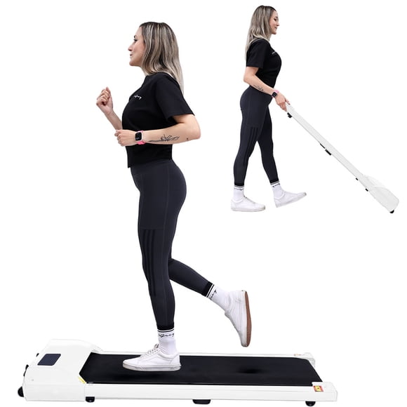 MotionGrey Walking Pad Treadmill for home - Slim Portable Under Desk Training Electric Fitness Pad for Cardio - White