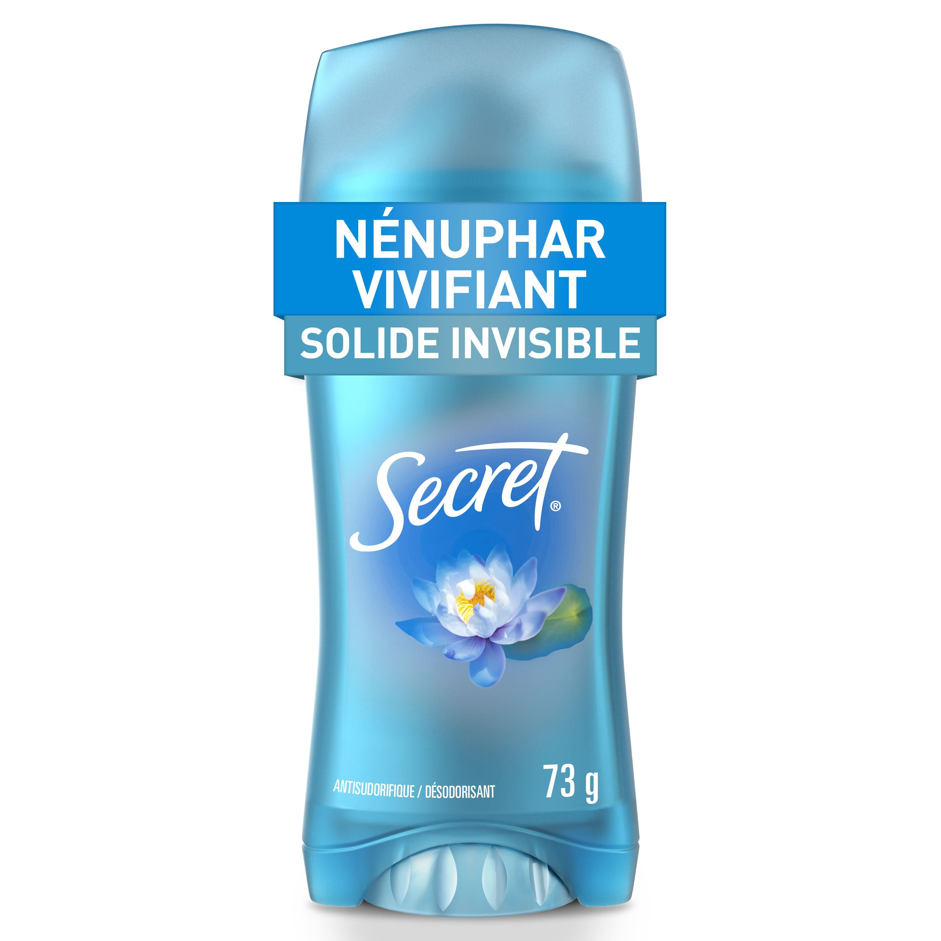 Antisudorifique et désodorisant invisible en bâton Secret, parfum Nénuphar
