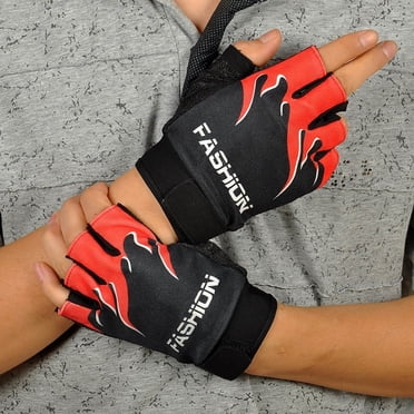 Dvkptbk Polyester Anti Slip Gloves Sports Bicycle Cycling Biking Hiking Gel Half Finger Fingerless Gloves Rd Camping & Hiking