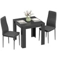 thumbnail image 1 of HOMCOM Dining Table Set for 2, Square Kitchen Table and PU Chairs, Black, 1 of 10