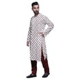 thumbnail image 2 of Atasi Kurta Pyjama de Designer pour Hommes Imprimé Style Angrakha Vêtements d'Été Décontractés, 2 of 5
