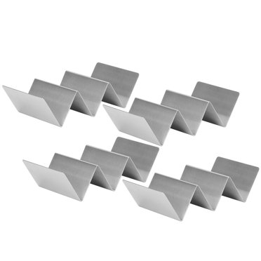 Porte-tacos Porte-Tacos Ensemble de Porte-Tacos Support à Tacos en Acier Inoxydable Support à Tacos Plateau à Tacos Support à Tacos Plateaux à Nachos, 4 Pcs Porte-Tacos en Forme de W en Acier Inoxydable
