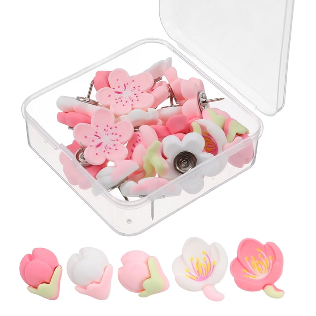 20 Pcs Punaises en Forme de Fleur Remplaçables Accessoires de Design Mignon