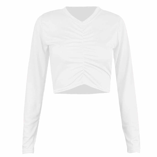 CEHVOM T-Shirt Court Décontracté pour Femmes, Printemps Automne, à Manches Longues, Col Rond, Imprimé Patchwork, Liquidation