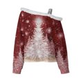 thumbnail image 4 of Qertyioot Femmes Hiver Noël Impression Sweat-Shirt, Manches Longues Casual Col Rond Mode Pullover Tops, 4 of 5