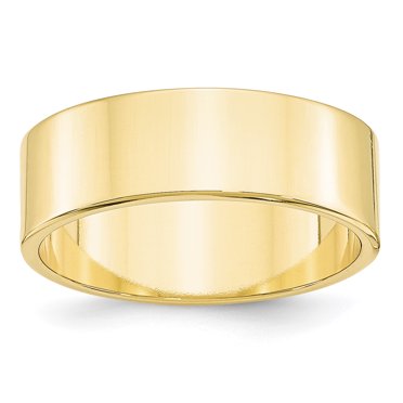 10K Yellow Gold 7mm Light Weight Flat Band Size 9