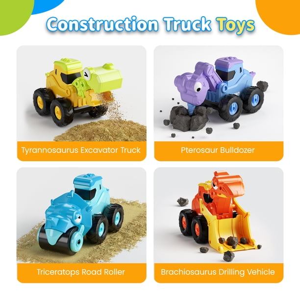 Camion Benne Télécommandé 2,4 GHz Pour Enfants Dès 6 Ans, Avec Phares Et Gyrophare, Batterie Rechargeable USB, Jouet De Chantier