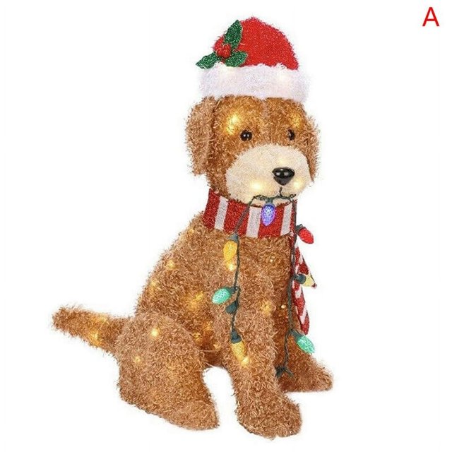 Christmas Decorations Outside Light-Up Animals Dog Deer Santa ClausOutside
