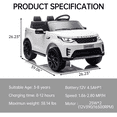thumbnail image 2 of PIONEERWORKS 12V Kids Electric Ride-On Car,Licensed Land Rover, 2 Motors, 3 Speeds, 4.5Ah Battery, Parental Control, 2 of 8