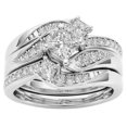 thumbnail image 4 of Bague Ronde Diamant Bracelet de Mariage Accessoire Cadeau Anniversaire Bagues Taille 6, 4 of 8