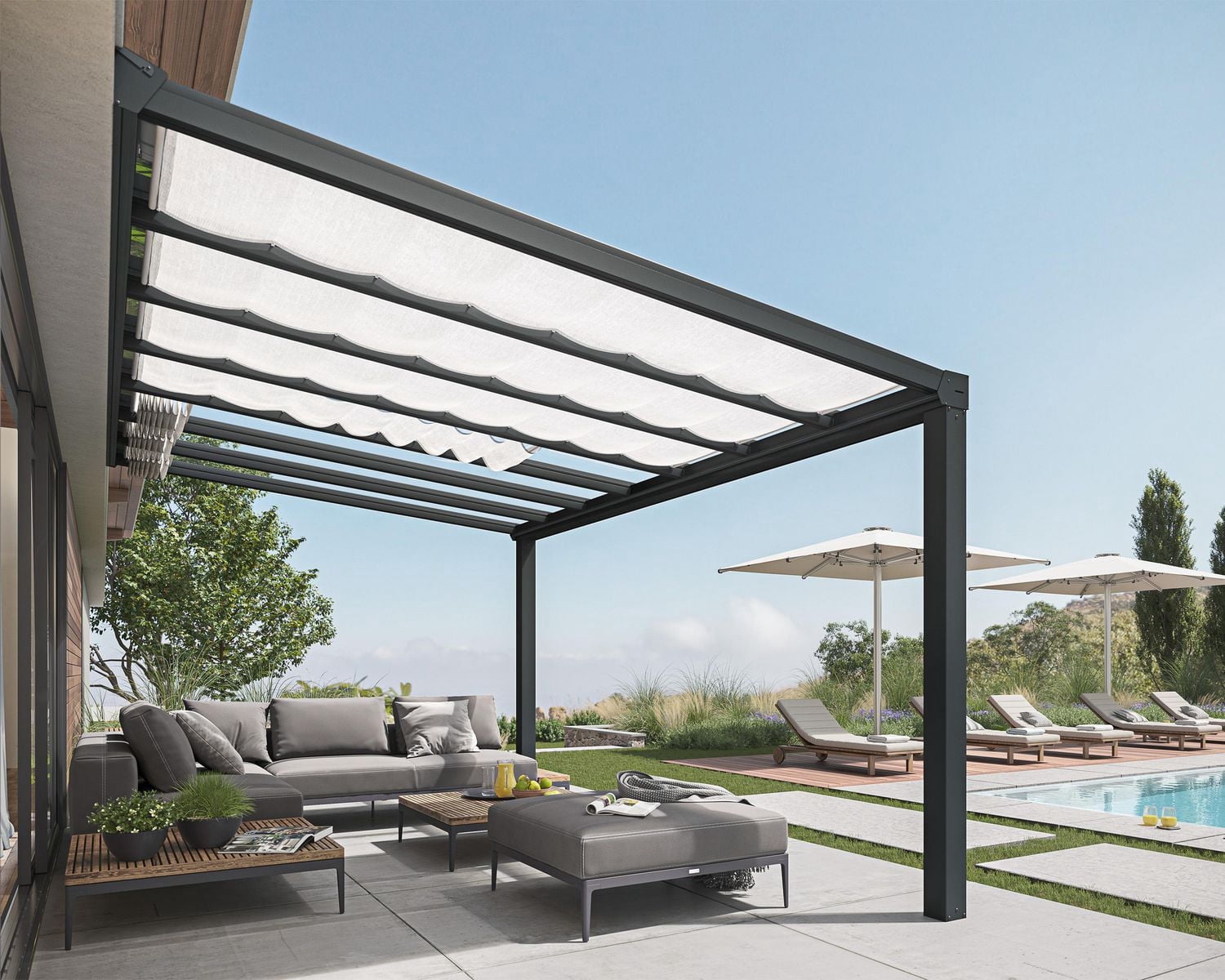 CANOPIA by PALRAM Stockholm 11 ft. x 19 ft. Roof Blinds – White