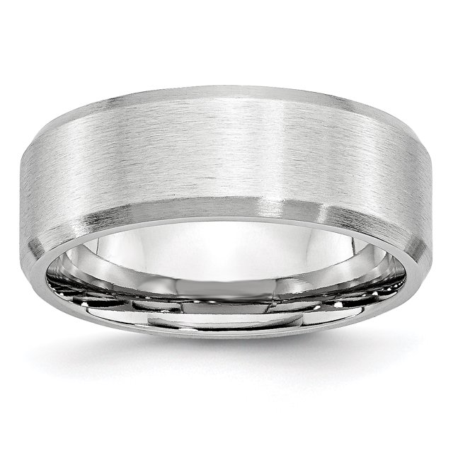 Cobalt Beveled Edge Satin 8mm Band Size 7