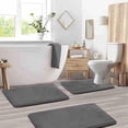 thumbnail image 2 of YYSDCY Deals of The Day Clearance! Bathroom Floor Mat Set, Strong Absorbent Coral Velvet Mat, Non-Slip Toilet Mat, Soft and Absorbent Bathroom ThreePCS Rug Set for Household Use, 2 of 5