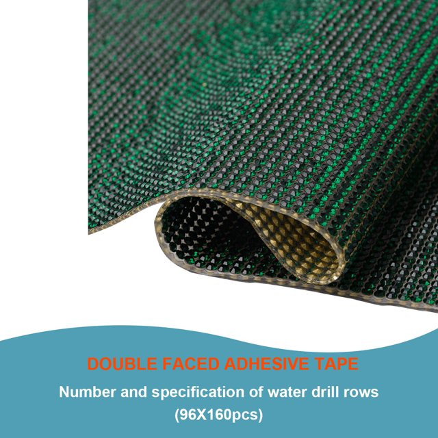 VONKY Crystal Rhinestone Ribbon Clothing Accessories Sticker Convenient Using Present Decoration Sheet with Shine Appearance Exquisite dark green 8double side tape