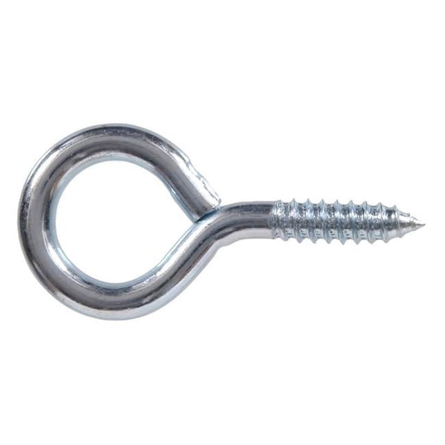 Oeillet à Vis de 2 Pouces 3 Pcs Montrant une Vue Latérale Gros Plan d'Un Oeillet à Vis en Métal Zincé avec une Grande Boucle Circulaire et un Corps Fileté, Conçu pour les Fixations d'Articulation et les Crochets Métalliques dans l'Amélioration de la Maison, Convient Aussi pour Accrocher de Façon Solide des Articles Légers.
