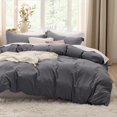 thumbnail image 1 of Bedsure Dark Grey Duvet Cover Queen Size - Soft Prewashed Queen Duvet Cover Set, 3 Pieces, 1 Duvet Cover 90x90 Inches with Zipper Closure and 2 Pillow Shams, Comforter Not Included, 1 of 6