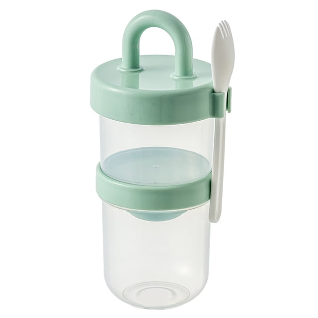 Yhmxh Simples Student Breakfast Yogurt Salad Cup Double Layer Handy Cup With Lid And Spoon Portable Takeaway Fats Loss Light Diet Cups Kitchen Essentials Home and Kitchen Kitchen Tools