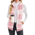 thumbnail image 1 of LUXUR Gilet à Carreaux pour Femmes Tenue de Travail Décontractée Rose S, 1 of 5
