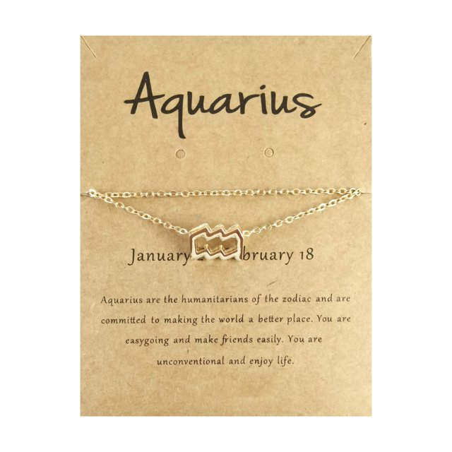 EGNMCR Twelve Constellation Anklet Alloy 12 Constellation Card Anklet a Anklet