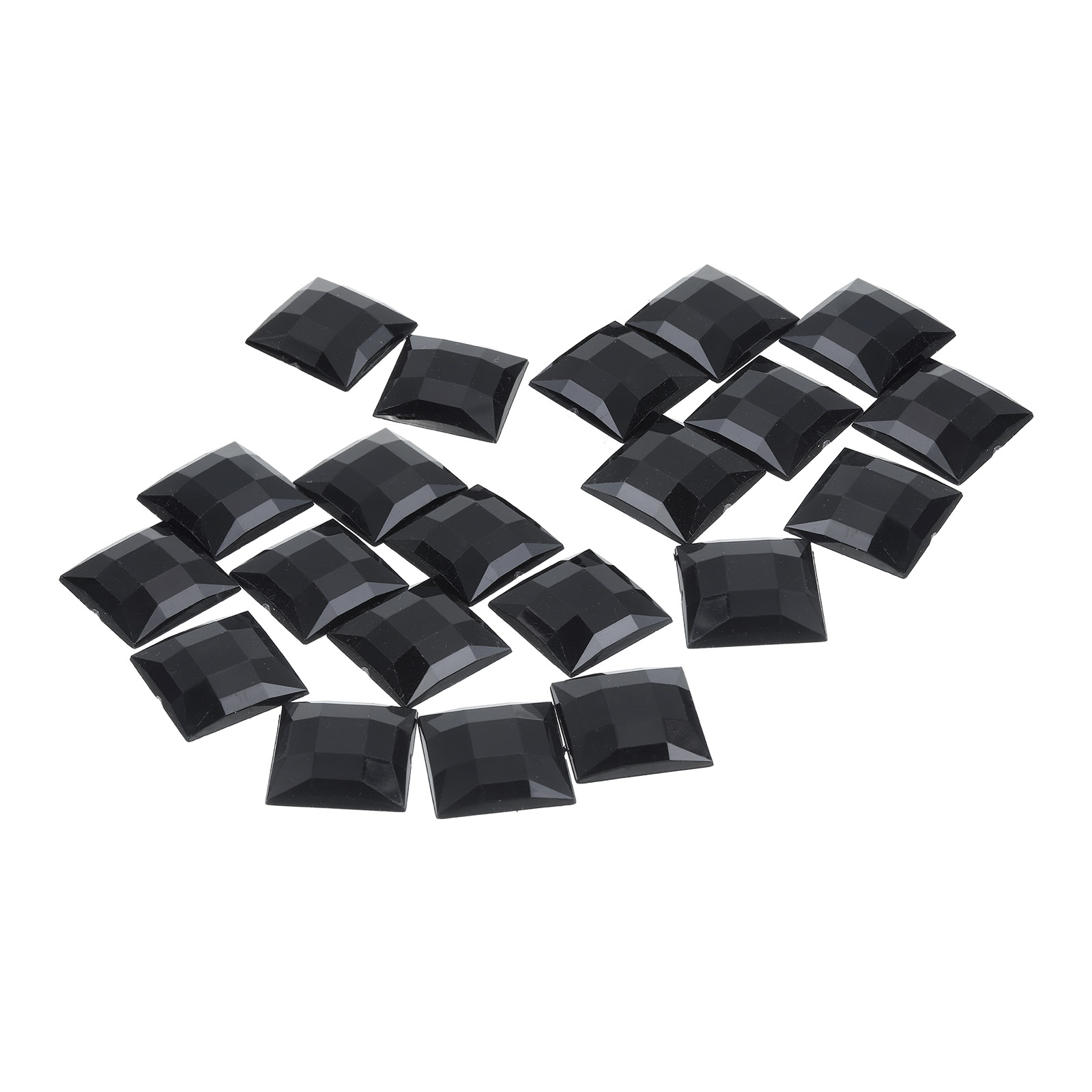 Unique Bargains Acrylic Flat Back Rhinestones Square Artificial Gemstone for Crafts Face Painting Jewelry Making Black