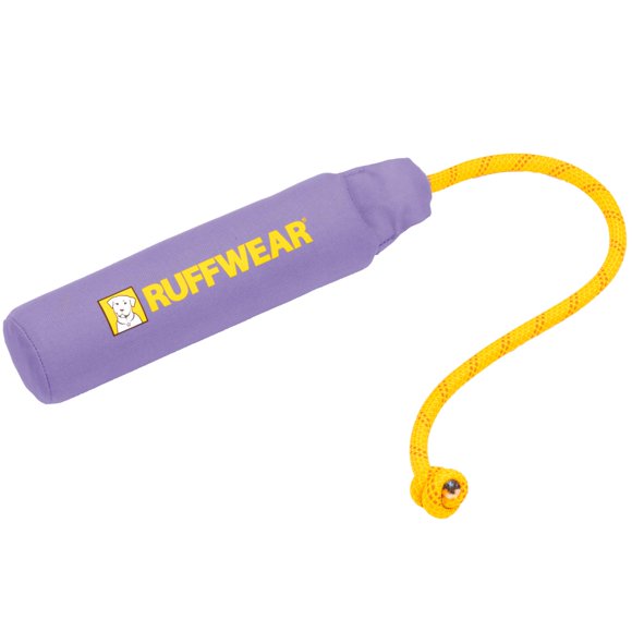 Ruffwear Lunker Throw Toy for Dogs - Durable Soft Fabric Toy with Rope Handle for Fetch and Tug on Land & Water Purple Orchid Medium