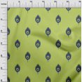 thumbnail image 2 of oneOone Cotton Poplin Fabric Peacock Feather Ikat Print Fabric BTY 56 Inch Wide, 2 of 4