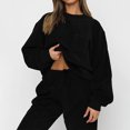 thumbnail image 4 of RKSTN Ensembles 2 Pcs pour Femmes Mode d'Automne Couleur Unie Chandail à Enfiler Poches Survêtements Col Rond Hauts de Sport et Ensembles de Pantalons Longs Ajustés, 4 of 8