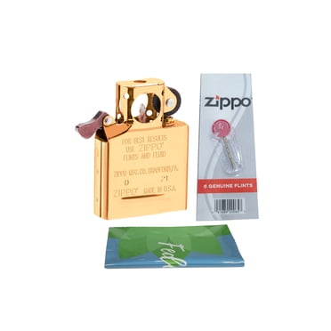 Zippo Gold Pipe Lighter Plus Six Bonus Flints and a Microfiber Cleaning Cloth