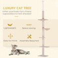 thumbnail image 3 of Beige 5-Tier Cat Climbing Tree - 8.5ft Kitty Activity Center with Scratching Post for Living Room & Bedroom - Sturdy Particle Board Design, 3 of 7
