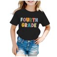 thumbnail image 2 of PMVFHDE T-Shirts à Manches Courtes pour Filles T-Shirts Graphiques Coupe Ample Saison de Rentrée Scolaire pour Enfants Col Rond Imprimé T-Shirt à Manches Courtes Noir, 3-4 Ans, 2 of 4