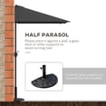 thumbnail image 4 of Outsunny Parasol Demi-Parasol Extérieur de Balcon 8 Pi Noir, 4 of 10